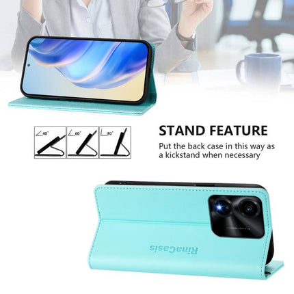 RC01 Dual-Folded Magnetic Suction RFID Leather Phone Case, For Honor X5c Plus, For Honor 400 Pro Global 160.8mm, For Honor Power