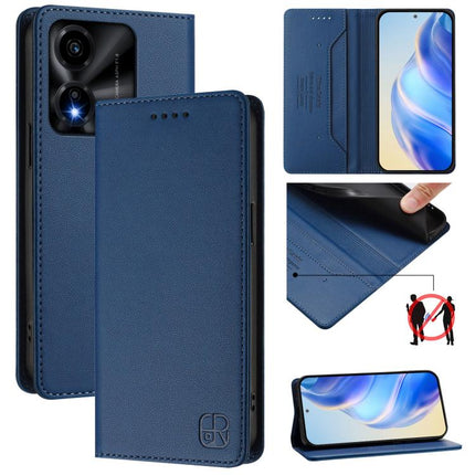 RC01 Dual-Folded Magnetic Suction RFID Leather Phone Case, For Honor X5c Plus, For Honor 400 Pro Global 160.8mm, For Honor Power