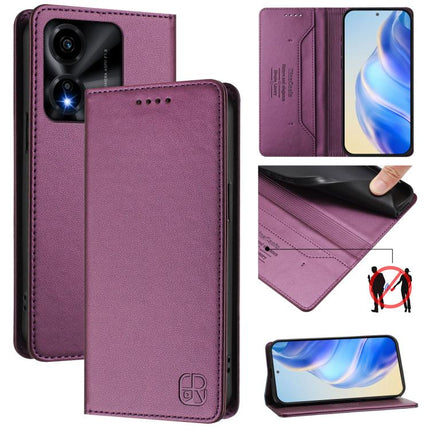 RC01 Dual-Folded Magnetic Suction RFID Leather Phone Case, For Honor X5c Plus, For Honor 400 Pro Global 160.8mm, For Honor Power