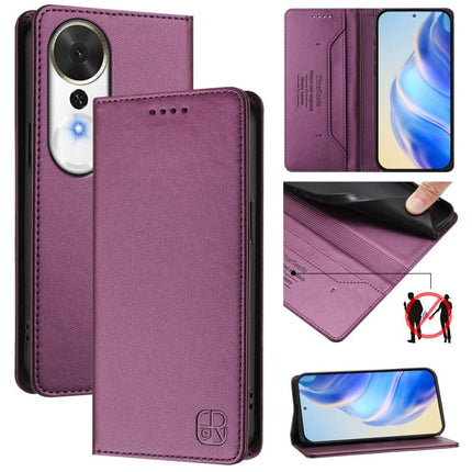 RC01 Dual-Folded Magnetic Suction RFID Leather Phone Case, For Honor Magic8 Pro, For Honor Magic8, For Honor Play 70 Plus