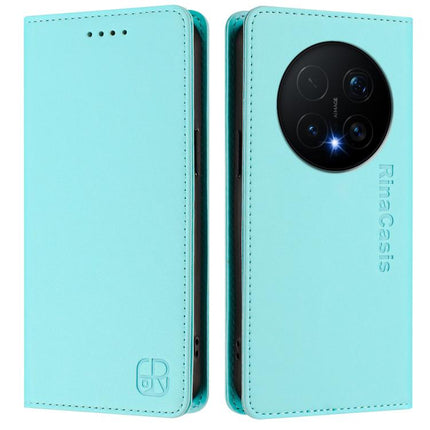 RC01 Dual-Folded Magnetic Suction RFID Leather Phone Case, For Honor Magic8 Pro, For Honor Magic8, For Honor Play 70 Plus