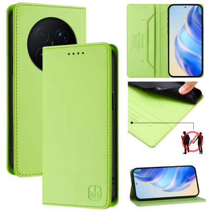 RC01 Dual-Folded Magnetic Suction RFID Leather Phone Case, For Honor Magic8 Pro, For Honor Magic8, For Honor Play 70 Plus