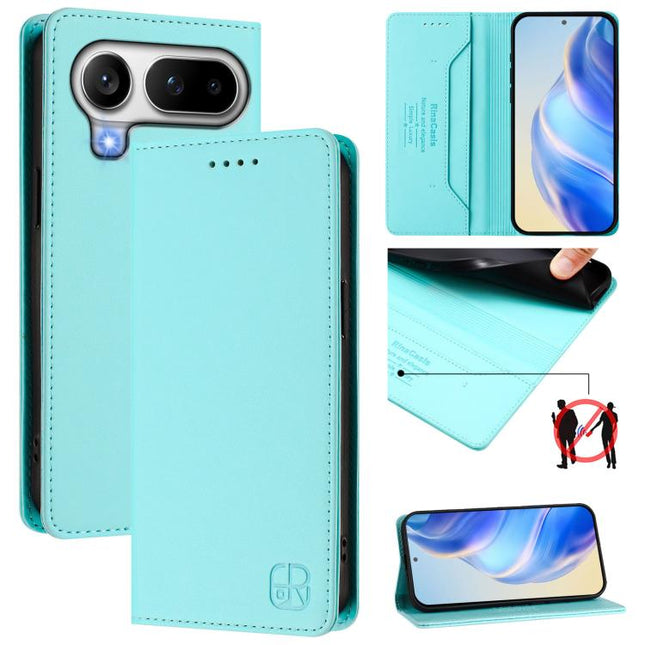 RC01 Dual-Folded Magnetic Suction RFID Leather Phone Case, For Honor 600 Lite Global, For Honor Magic8 Pro Air 5G, For Honor X8d 4G