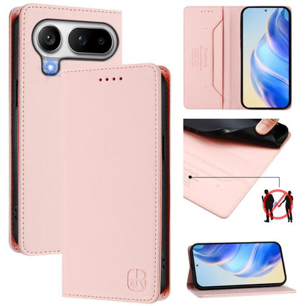 RC01 Dual-Folded Magnetic Suction RFID Leather Phone Case, For Honor 600 Lite Global, For Honor Magic8 Pro Air 5G, For Honor X8d 4G