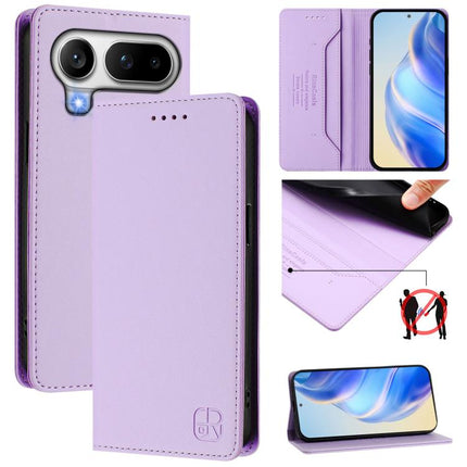 RC01 Dual-Folded Magnetic Suction RFID Leather Phone Case, For Honor 600 Lite Global, For Honor Magic8 Pro Air 5G, For Honor X8d 4G