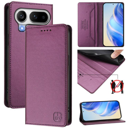 RC01 Dual-Folded Magnetic Suction RFID Leather Phone Case, For Honor 600 Lite Global, For Honor Magic8 Pro Air 5G, For Honor X8d 4G