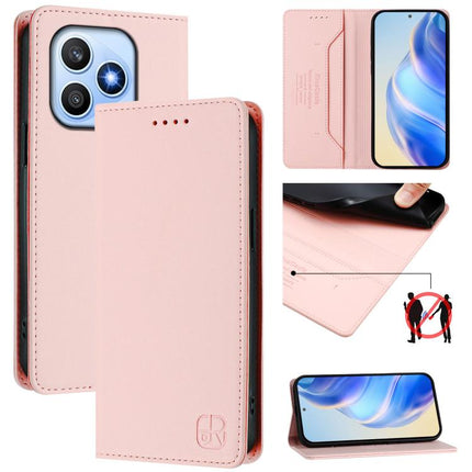 RC01 Dual-Folded Magnetic Suction RFID Leather Phone Case, For Honor 600 Lite Global, For Honor Magic8 Pro Air 5G, For Honor X8d 4G
