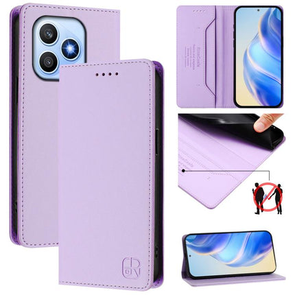 RC01 Dual-Folded Magnetic Suction RFID Leather Phone Case, For Honor 600 Lite Global, For Honor Magic8 Pro Air 5G, For Honor X8d 4G