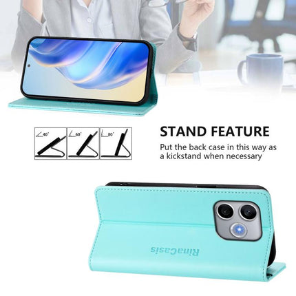 RC01 Dual-Folded Magnetic Suction RFID Leather Phone Case, For Honor 600 Lite Global, For Honor Magic8 Pro Air 5G, For Honor X8d 4G