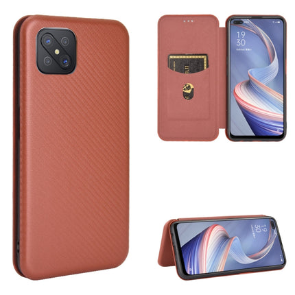 Carbon Fiber Texture Magnetic Horizontal Flip TPU + PC + PU Leather Case with Card Slot, For OPPO A52 / A72 / A92, For OPPO A91 / F15 Reno3(Southeast Asia Version), For OPPO A92s, For OPPO Ace2