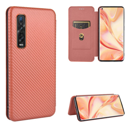 Carbon Fiber Texture Magnetic Horizontal Flip TPU + PC + PU Leather Case with Card Slot, For OPPO Find X2 Pro, For OPPO Find X2, For OPPO Realme C11, For OPPO Realme C15
