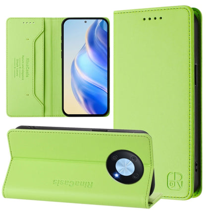 RC01 Dual-Folded Magnetic Suction RFID Leather Phone Case, For Huawei P60 Art, For Huawei P60 / P60 Pro, For Huawei Enjoy 50 Pro / nova Y90