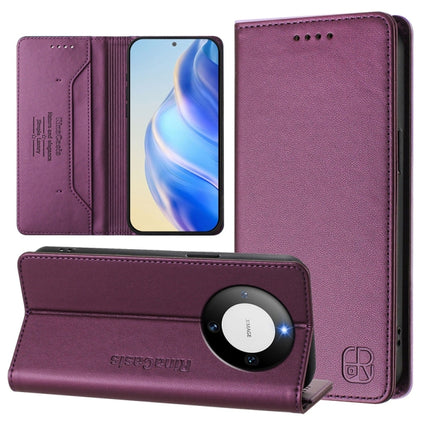 RC01 Dual-Folded Magnetic Suction RFID Leather Phone Case, For Huawei Pura 70, For Huawei Mate 60 Pro / Mate 60 Pro+, For Huawei Mate 60
