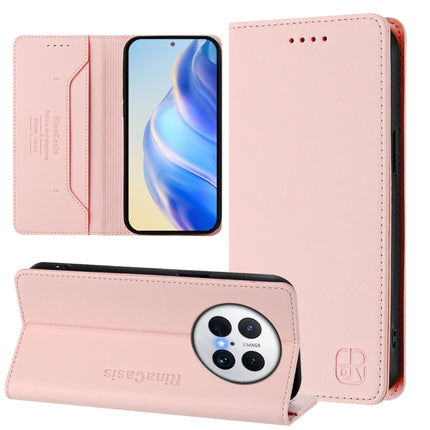 RC01 Dual-Folded Magnetic Suction RFID Leather Phone Case, For Huawei Pura 90 Pro 5G, For Huawei Mate 70 Air 5G, For Huawei Mate 70 Pro