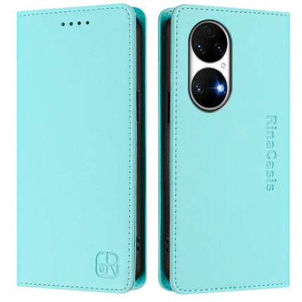 RC01 Dual-Folded Magnetic Suction RFID Leather Phone Case, For Huawei P50, For Huawei Enjoy 20 SE / Y7a