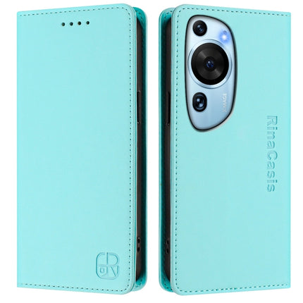 RC01 Dual-Folded Magnetic Suction RFID Leather Phone Case, For Huawei P60 Art, For Huawei P60 / P60 Pro, For Huawei Enjoy 50 Pro / nova Y90