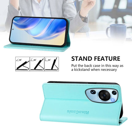 RC01 Dual-Folded Magnetic Suction RFID Leather Phone Case, For Huawei P60 Art, For Huawei P60 / P60 Pro, For Huawei Enjoy 50 Pro / nova Y90