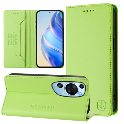 RC01 Dual-Folded Magnetic Suction RFID Leather Phone Case, For Huawei P60 Art, For Huawei P60 / P60 Pro, For Huawei Enjoy 50 Pro / nova Y90
