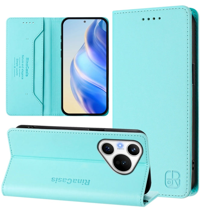 RC01 Dual-Folded Magnetic Suction RFID Leather Phone Case, For Huawei Pura 70, For Huawei Mate 60 Pro / Mate 60 Pro+, For Huawei Mate 60