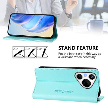 RC01 Dual-Folded Magnetic Suction RFID Leather Phone Case, For Huawei Pura 70, For Huawei Mate 60 Pro / Mate 60 Pro+, For Huawei Mate 60