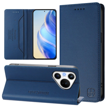RC01 Dual-Folded Magnetic Suction RFID Leather Phone Case, For Huawei Pura 70, For Huawei Mate 60 Pro / Mate 60 Pro+, For Huawei Mate 60