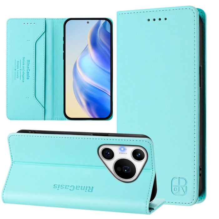 RC01 Dual-Folded Magnetic Suction RFID Leather Phone Case, For Huawei Pura 70 Pro / Pura 70 Pro+, For Huawei nova 12i Global, For Huawei nova 12s Global