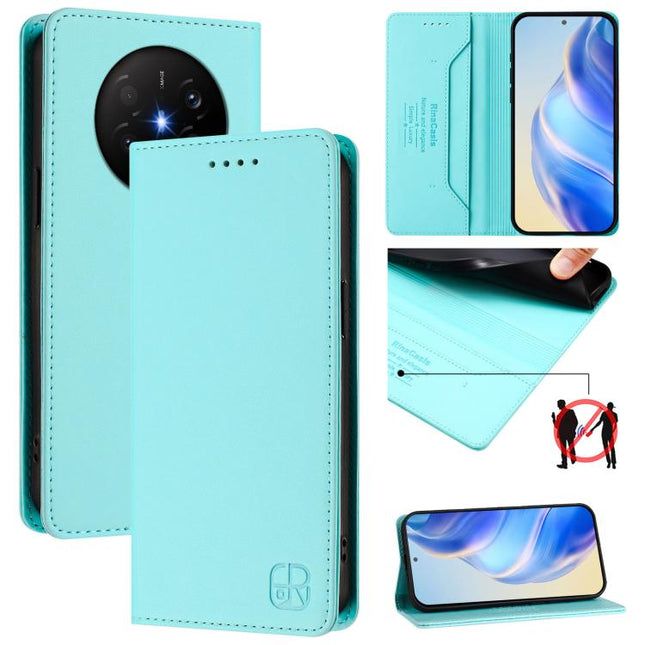 RC01 Dual-Folded Magnetic Suction RFID Leather Phone Case, For Huawei Pura 90 Pro 5G, For Huawei Mate 70 Air 5G, For Huawei Mate 70 Pro