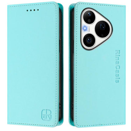 RC01 Dual-Folded Magnetic Suction RFID Leather Phone Case, For Huawei Pura 90 Pro 5G, For Huawei Mate 70 Air 5G, For Huawei Mate 70 Pro