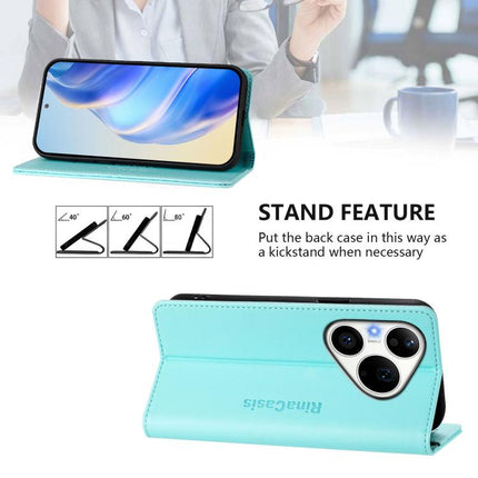 RC01 Dual-Folded Magnetic Suction RFID Leather Phone Case, For Huawei Pura 90 Pro 5G, For Huawei Mate 70 Air 5G, For Huawei Mate 70 Pro