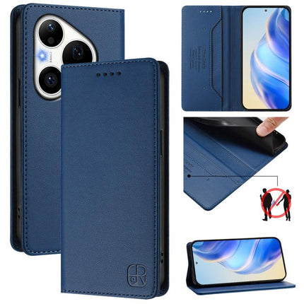 RC01 Dual-Folded Magnetic Suction RFID Leather Phone Case, For Huawei Pura 90 Pro 5G, For Huawei Mate 70 Air 5G, For Huawei Mate 70 Pro