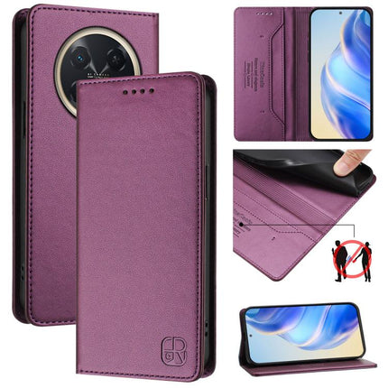 RC01 Dual-Folded Magnetic Suction RFID Leather Phone Case, For Huawei nova 16z / 15 / 14, For Huawei nova 16, For Huawei Pura 90 Pro Max 5G