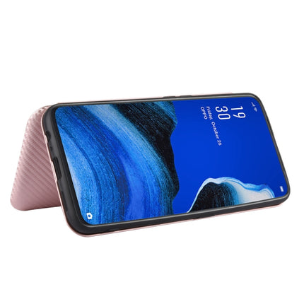 Carbon Fiber Texture Magnetic Horizontal Flip TPU + PC + PU Leather Case with Card Slot, For OPPO Reno2 Z / F, For OPPO Reno3 A(Japanese Version), For OPPO Reno4 Pro 5G, For OPPO Reno A