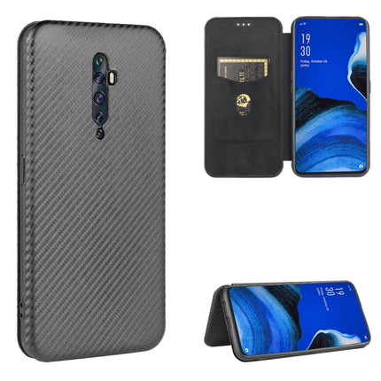 Carbon Fiber Texture Magnetic Horizontal Flip TPU + PC + PU Leather Case with Card Slot, For OPPO Reno2 Z / F, For OPPO Reno3 A(Japanese Version), For OPPO Reno4 Pro 5G, For OPPO Reno A