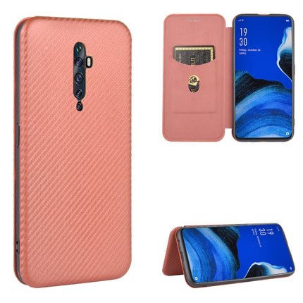 Carbon Fiber Texture Magnetic Horizontal Flip TPU + PC + PU Leather Case with Card Slot, For OPPO Reno2 Z / F, For OPPO Reno3 A(Japanese Version), For OPPO Reno4 Pro 5G, For OPPO Reno A