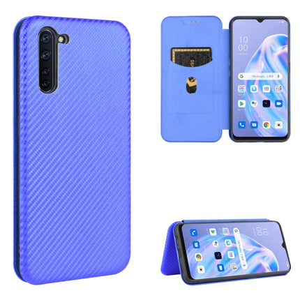Carbon Fiber Texture Magnetic Horizontal Flip TPU + PC + PU Leather Case with Card Slot, For OPPO Reno2 Z / F, For OPPO Reno3 A(Japanese Version), For OPPO Reno4 Pro 5G, For OPPO Reno A