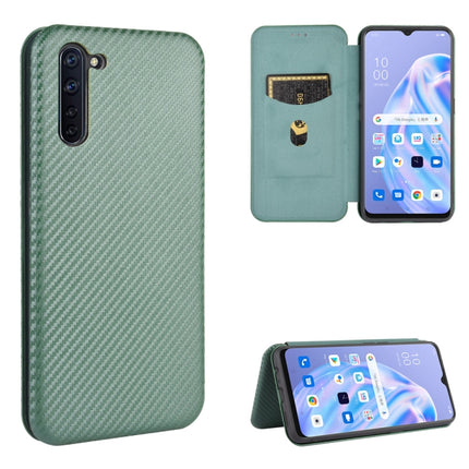 Carbon Fiber Texture Magnetic Horizontal Flip TPU + PC + PU Leather Case with Card Slot, For OPPO Reno2 Z / F, For OPPO Reno3 A(Japanese Version), For OPPO Reno4 Pro 5G, For OPPO Reno A