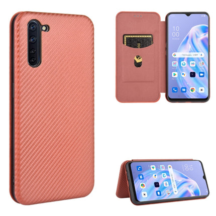 Carbon Fiber Texture Magnetic Horizontal Flip TPU + PC + PU Leather Case with Card Slot, For OPPO Reno2 Z / F, For OPPO Reno3 A(Japanese Version), For OPPO Reno4 Pro 5G, For OPPO Reno A