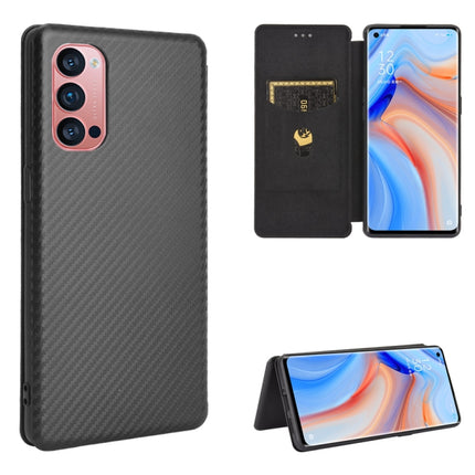 Carbon Fiber Texture Magnetic Horizontal Flip TPU + PC + PU Leather Case with Card Slot, For OPPO Reno2 Z / F, For OPPO Reno3 A(Japanese Version), For OPPO Reno4 Pro 5G, For OPPO Reno A