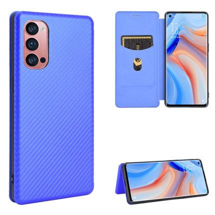 Carbon Fiber Texture Magnetic Horizontal Flip TPU + PC + PU Leather Case with Card Slot, For OPPO Reno2 Z / F, For OPPO Reno3 A(Japanese Version), For OPPO Reno4 Pro 5G, For OPPO Reno A