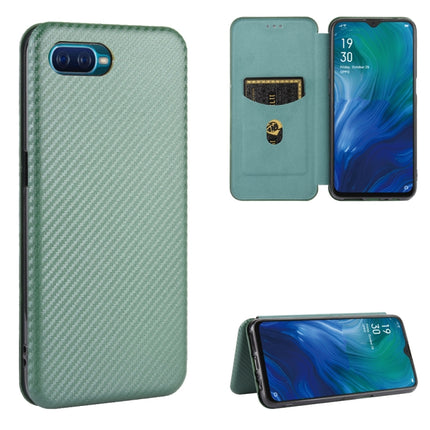 Carbon Fiber Texture Magnetic Horizontal Flip TPU + PC + PU Leather Case with Card Slot, For OPPO Reno2 Z / F, For OPPO Reno3 A(Japanese Version), For OPPO Reno4 Pro 5G, For OPPO Reno A