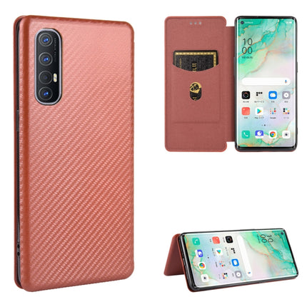 Carbon Fiber Texture Magnetic Horizontal Flip TPU + PC + PU Leather Case with Card Slot, For OPPO Reno3 5G / Find X2 Lite, For OPPO Reno3 5G (Japanese Version), For OPPO Reno3 Pro 5G / Find X2 Neo, For OPPO Reno4 4G