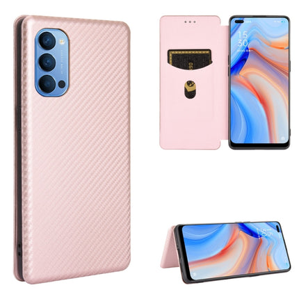 Carbon Fiber Texture Magnetic Horizontal Flip TPU + PC + PU Leather Case with Card Slot, For OPPO Reno3 5G / Find X2 Lite, For OPPO Reno3 5G (Japanese Version), For OPPO Reno3 Pro 5G / Find X2 Neo, For OPPO Reno4 4G