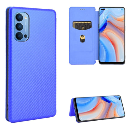 Carbon Fiber Texture Magnetic Horizontal Flip TPU + PC + PU Leather Case with Card Slot, For OPPO Reno3 5G / Find X2 Lite, For OPPO Reno3 5G (Japanese Version), For OPPO Reno3 Pro 5G / Find X2 Neo, For OPPO Reno4 4G