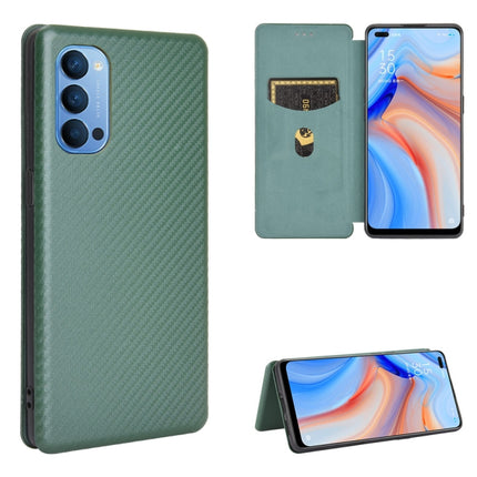 Carbon Fiber Texture Magnetic Horizontal Flip TPU + PC + PU Leather Case with Card Slot, For OPPO Reno3 5G / Find X2 Lite, For OPPO Reno3 5G (Japanese Version), For OPPO Reno3 Pro 5G / Find X2 Neo, For OPPO Reno4 4G