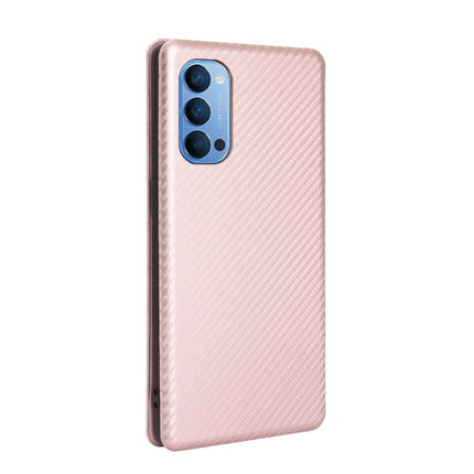 Carbon Fiber Texture Magnetic Horizontal Flip TPU + PC + PU Leather Case with Card Slot, For OPPO Reno4 5G, For OPPO Reno4 Pro 4G, For OPPO Rnoe Ace, For OPPO Realme 5 Pro / Realme Q