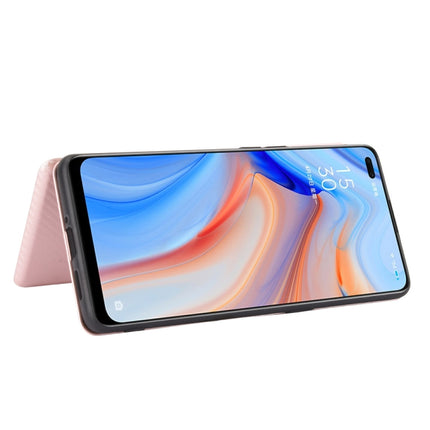 Carbon Fiber Texture Magnetic Horizontal Flip TPU + PC + PU Leather Case with Card Slot, For OPPO Reno4 5G, For OPPO Reno4 Pro 4G, For OPPO Rnoe Ace, For OPPO Realme 5 Pro / Realme Q