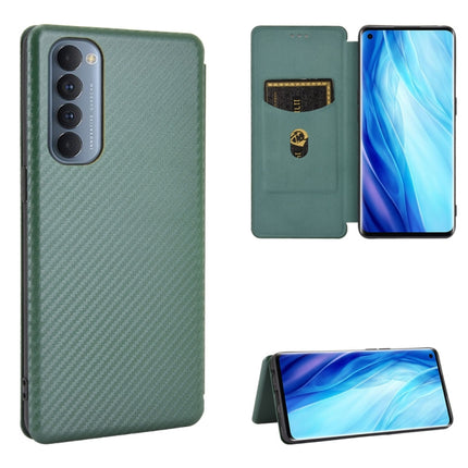 Carbon Fiber Texture Magnetic Horizontal Flip TPU + PC + PU Leather Case with Card Slot, For OPPO Reno4 5G, For OPPO Reno4 Pro 4G, For OPPO Rnoe Ace, For OPPO Realme 5 Pro / Realme Q