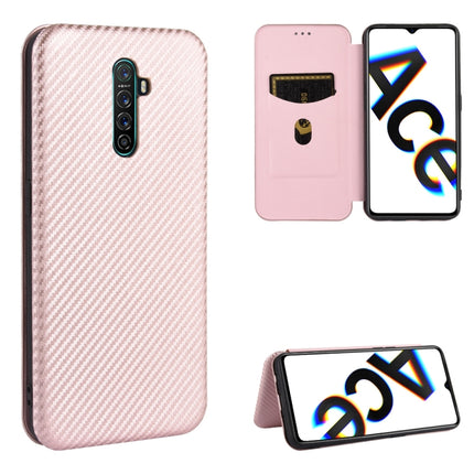 Carbon Fiber Texture Magnetic Horizontal Flip TPU + PC + PU Leather Case with Card Slot, For OPPO Reno4 5G, For OPPO Reno4 Pro 4G, For OPPO Rnoe Ace, For OPPO Realme 5 Pro / Realme Q