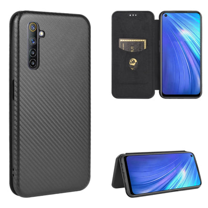 Carbon Fiber Texture Magnetic Horizontal Flip TPU + PC + PU Leather Case with Card Slot, For OPPO Realme 5 / Realme 5s, For OPPO Realme 6 Pro, For OPPO Realme 6, For OPPO Realme X3