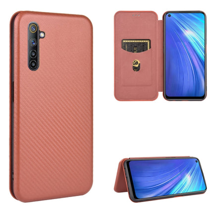 Carbon Fiber Texture Magnetic Horizontal Flip TPU + PC + PU Leather Case with Card Slot, For OPPO Realme 5 / Realme 5s, For OPPO Realme 6 Pro, For OPPO Realme 6, For OPPO Realme X3